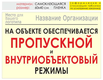 Информационный щит "режим" (пленка, 60х40 см) t17 - Охрана труда на строительных площадках - Информационные щиты - магазин "Охрана труда и Техника безопасности"